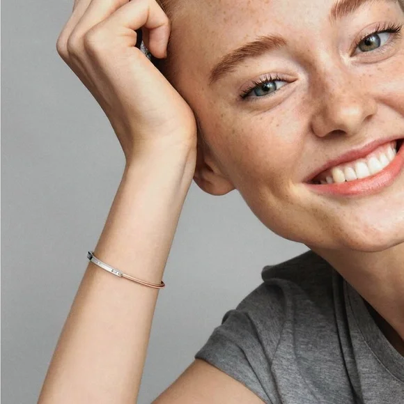 Pandora Rose Gold and Sterling Silver Bangle - Picture 6 of 7